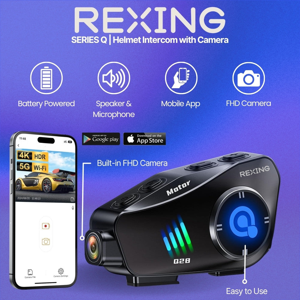 Rexing Q28 helmet intercom