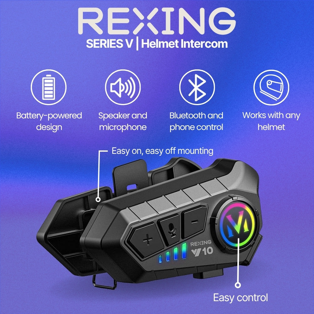 Rexing V10 helmet intercom