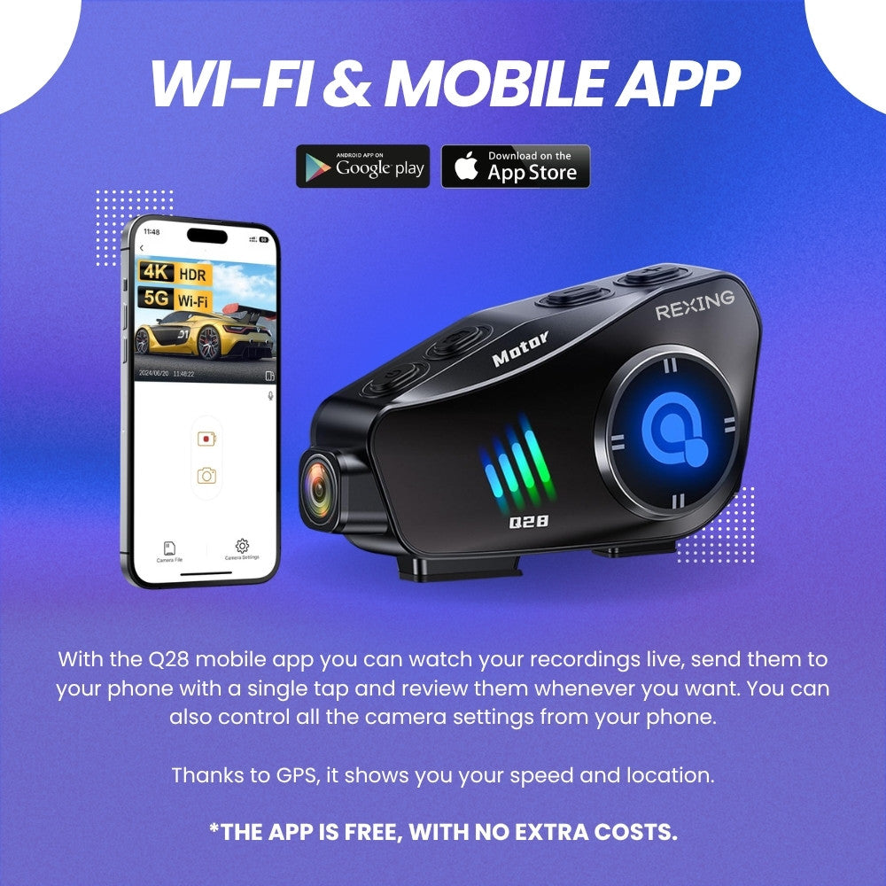 Rexing Q28 Wi-Fi and mobile app