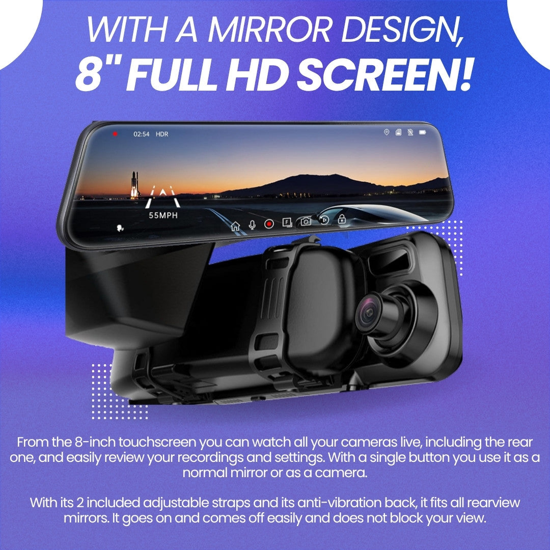 Rexing M2 - 8 inch full HD mirror screen