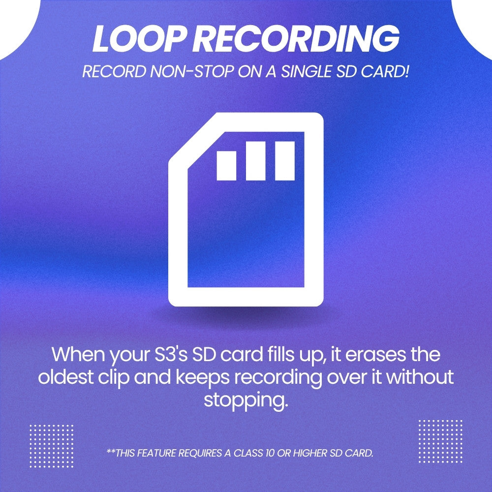 Rexing S3 loop recording