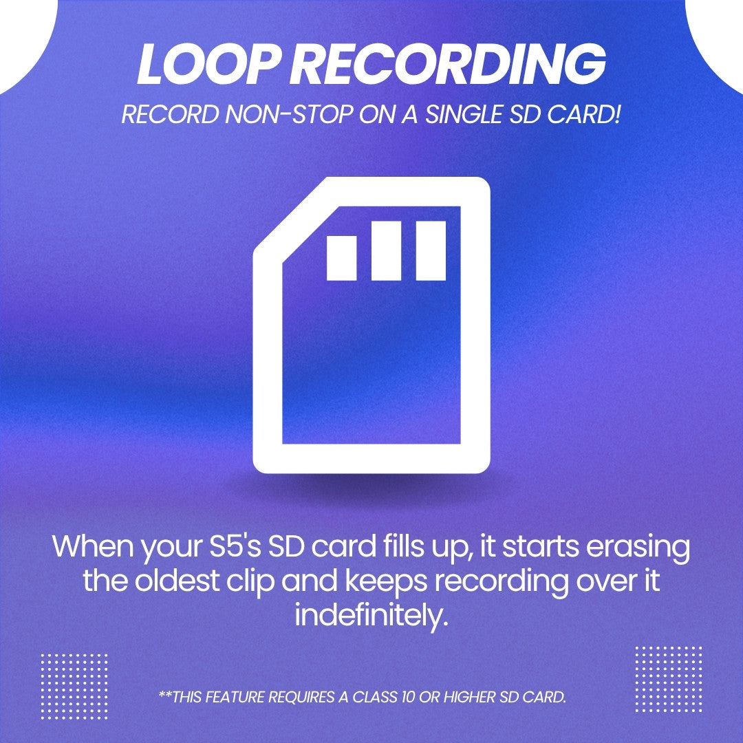 Rexing S5 loop recording