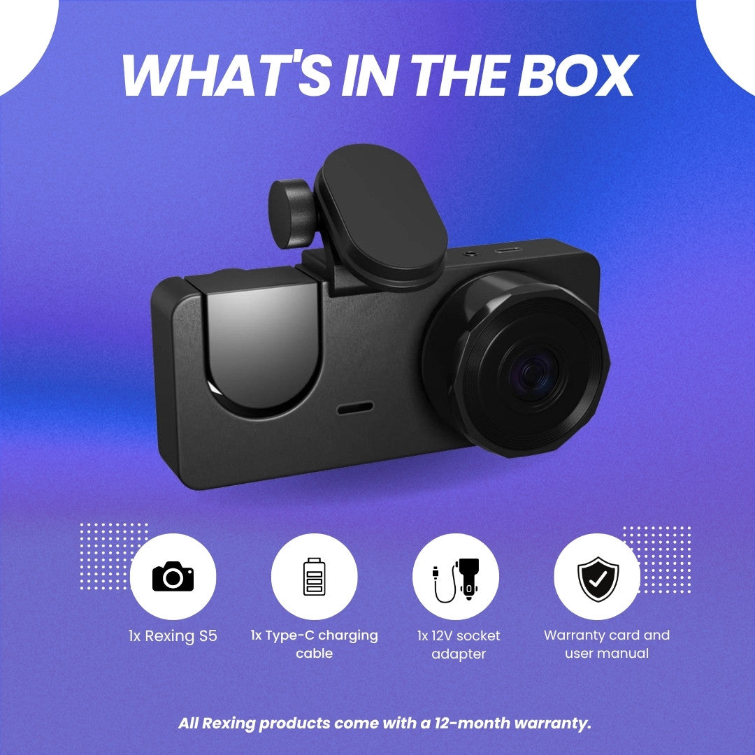 Rexing S5 what's in the box